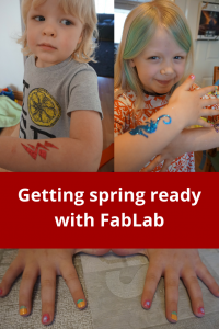Getting Spring ready with FabLab #hair #nails #tattoo #kidscrafts #haircolour #haircolor #nailart #glittertattoo #glitter #springbreakideas 